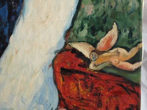 Niet of onleesbaar gesigneerd - (naar) Marc Chagall - Olieverf op doek, “Het bruidspaar” – Donkersloot Gallery kopen? Bied vanaf 1!