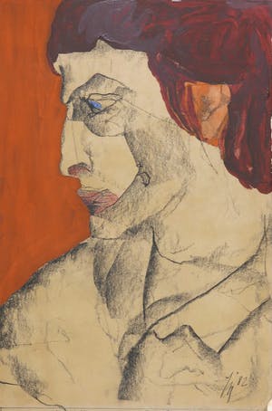 Jan Willem Maronier - Gemengde techniek op papier, Portret kopen? Bied vanaf 1!