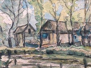 Niet of onleesbaar gesigneerd - gemengde techniek: boerderij te Oud Herlaar kopen? Bied vanaf 1!