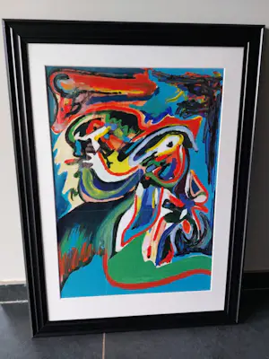 Finn Pedersen - olie schilderij op papier, ingelijst en gesigneerd kopen? Bied vanaf 350!