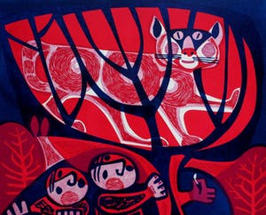 Gerrit de Moree - Linosnede: Kat in de boom - 1973 kopen? Bied vanaf 49!