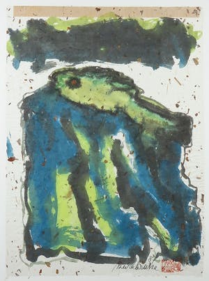 Mark Brusse - Aquarel op Japans papier, Zonder titel - Ingelijst kopen? Bied vanaf 35!