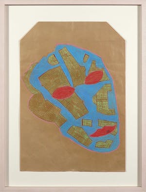 Dirk Celis - Gemengde techniek op kraftpapier, Zonder titel - Ingelijst kopen? Bied vanaf 60!