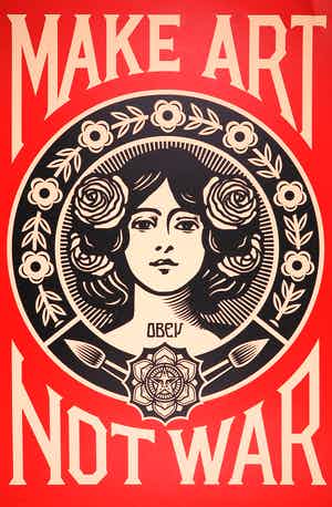 Shepard Fairey - OBEY - Make Art Not War verkocht voor € 1!