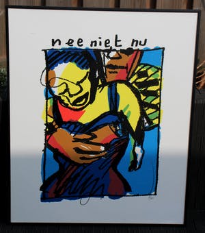 Herman Brood - Ingelijste zeefdruk: Nee niet nu kopen? Bied vanaf 249!
