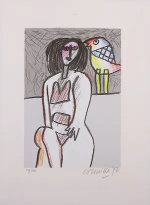 Corneille - Litho, Femme et oiseau kopen? Bied vanaf 1!