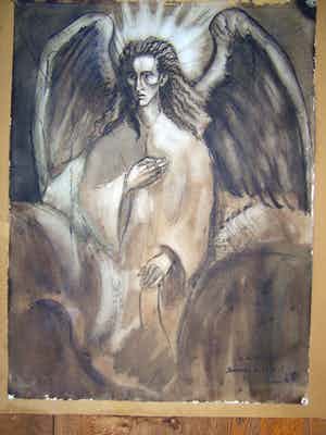 Lodewijk Schelfhout - Zelfportret als aartsengel Gabrièl verkocht voor € 200!