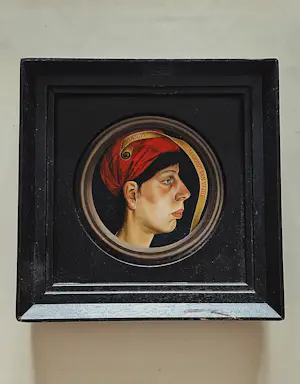 Wout van Vliet - Galerie Mokum 1971 - realistisch olieverf portret "Marrie" gesigneerd kopen? Bied vanaf 91!