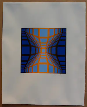 Victor Vasarely - Zeefdruk: Kek Egg II kopen? Bied vanaf 299!