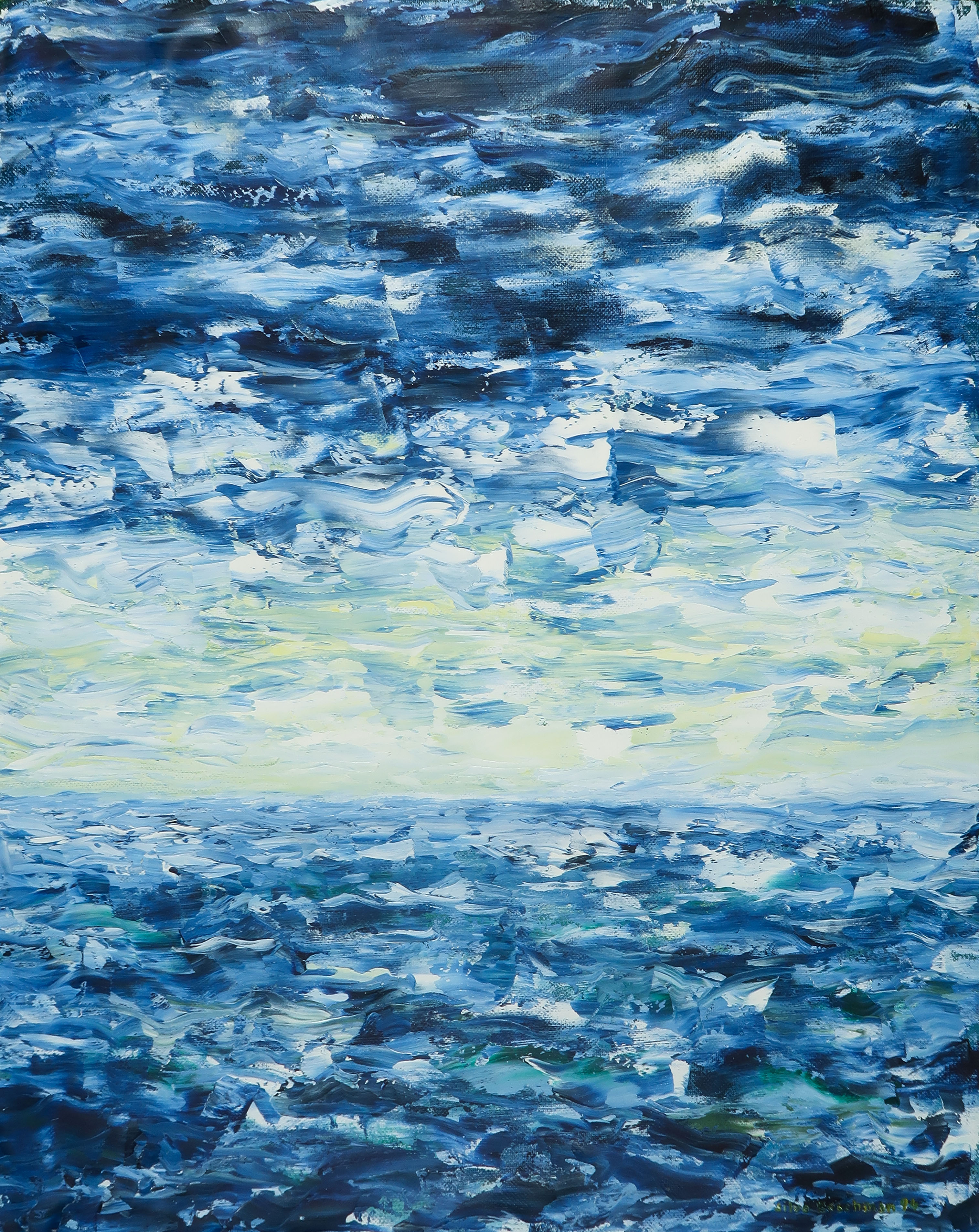 Silvo Boschman - Acryl op doek, Zeegezicht verkocht voor € 35!