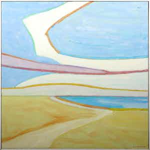 Paul Overhaus - Olieverf op doek, Boven strand - Ingelijst verkocht voor € 70!