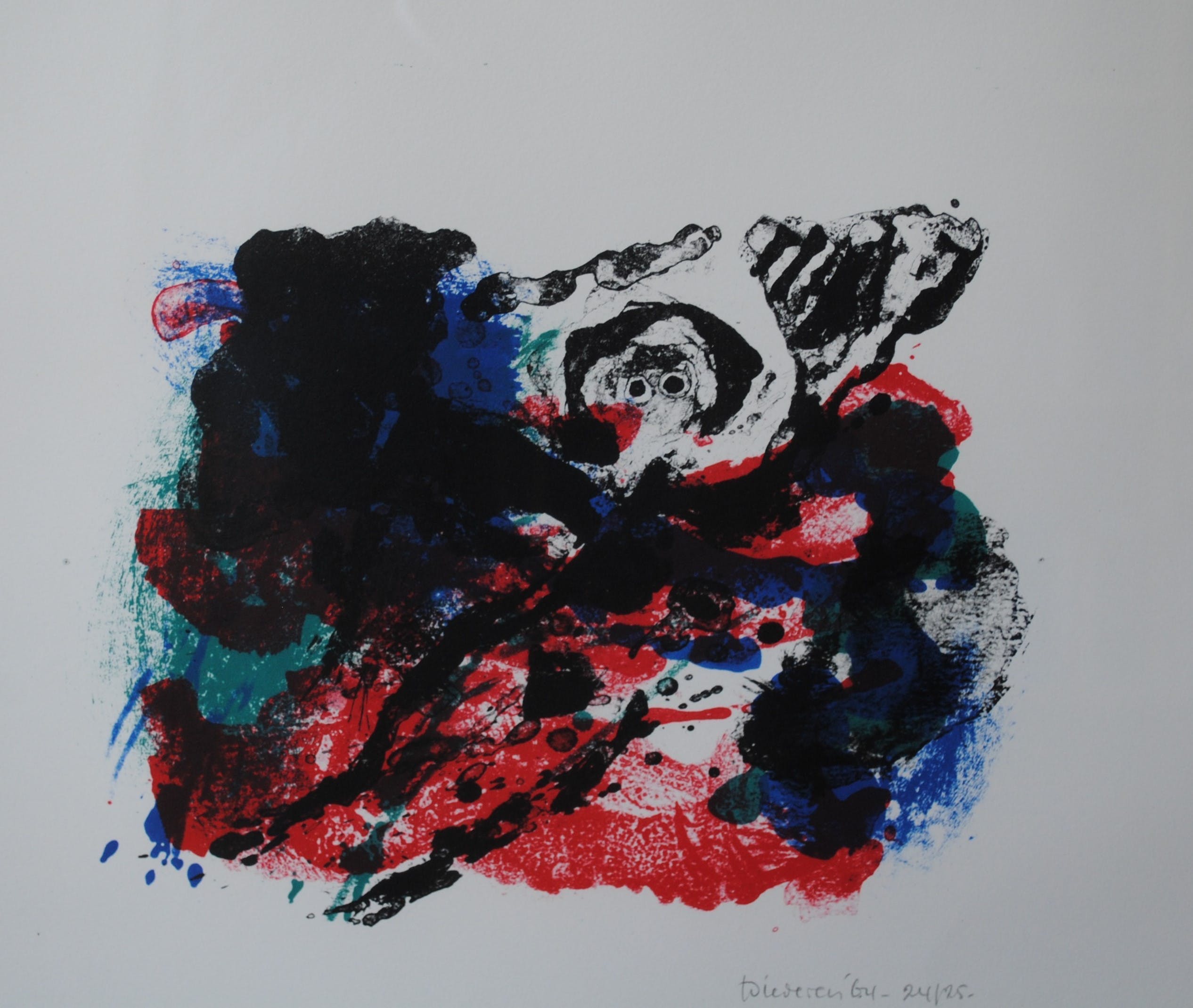 Jef Diederen - Vroege kleurenlitho uit 1964 - kleine oplage - ingelijst kopen? Bied vanaf 175!