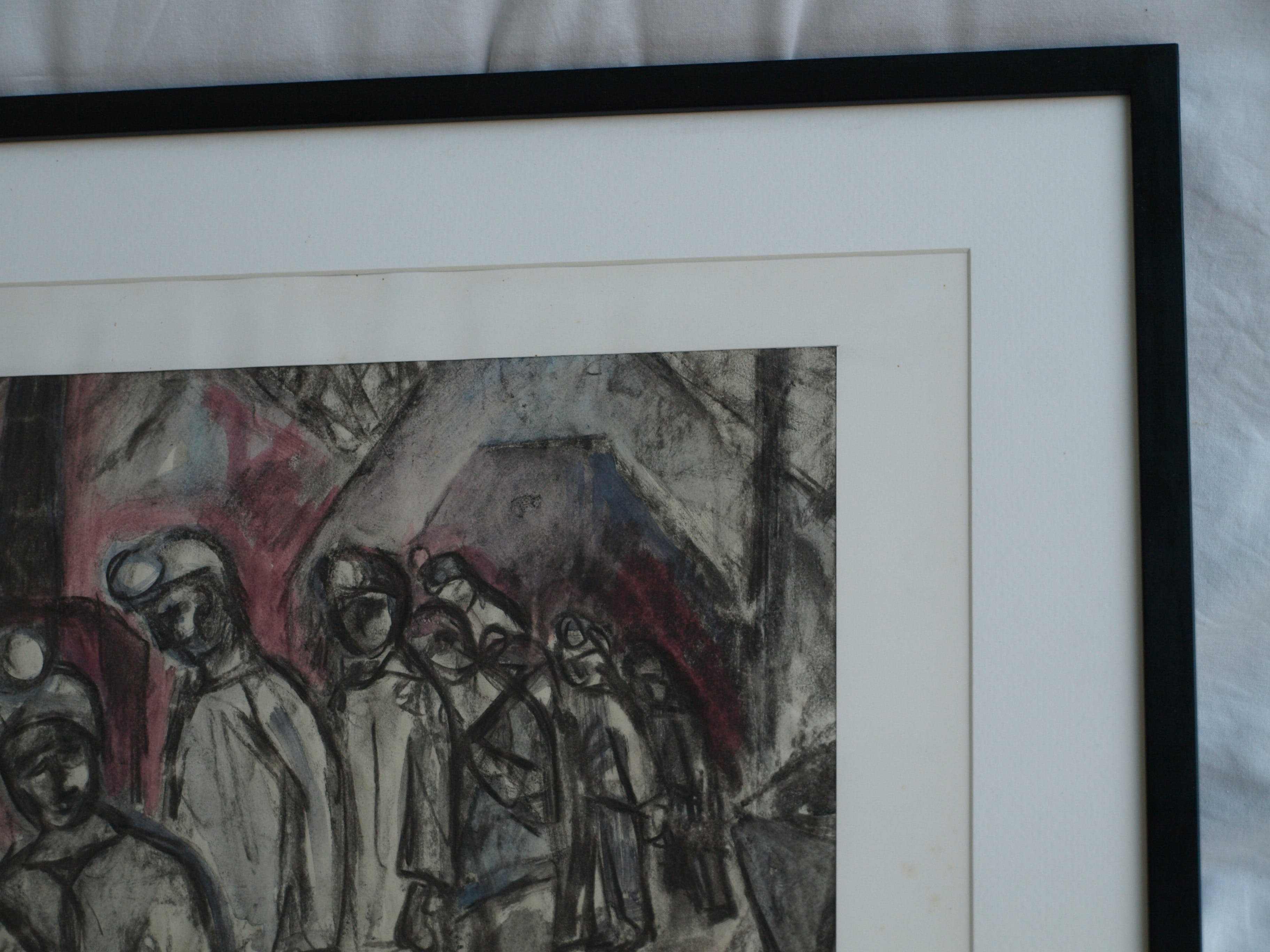 Niet of onleesbaar gesigneerd - Tekening , Mijnwerkers, Kompels - ingelijst - 1959 kopen? Bied vanaf 1!