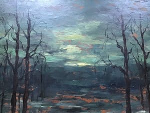 Pie Wilhelmus - Bos in winterschemering. kopen? Bied vanaf 1!