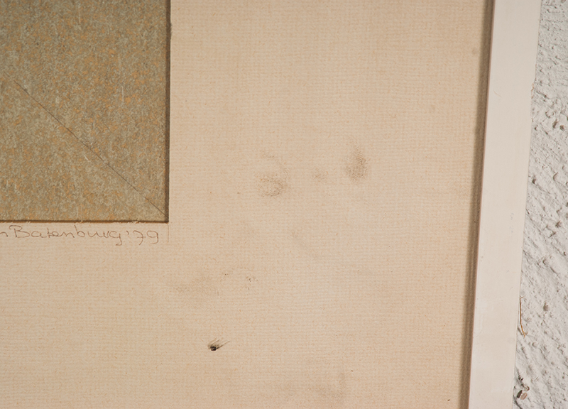 Annet van Batenburg - Diagonalen met rechthoek - Potlood en pastelkrijt op bruin papier - 1979 kopen? Bied vanaf 10!