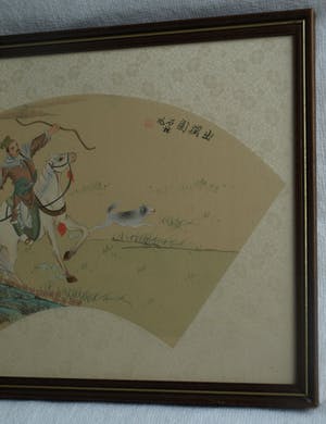 Niet of onleesbaar gesigneerd - Ingelijste gouache op zijde, Japan? China? , Jachttafereel kopen? Bied vanaf 1!