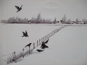 Ari Stolk - 4 landschappen met vogels kopen? Bied vanaf 1!