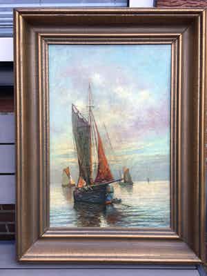 Pierre Delcour - Zeilschepen op zee verkocht voor € 40!