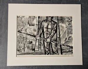 Wim Zwiers - 1957 litho "Wederopbouw" + Litho expositie grafiek 1952 - kleine oplage (10) kopen? Bied vanaf 39!