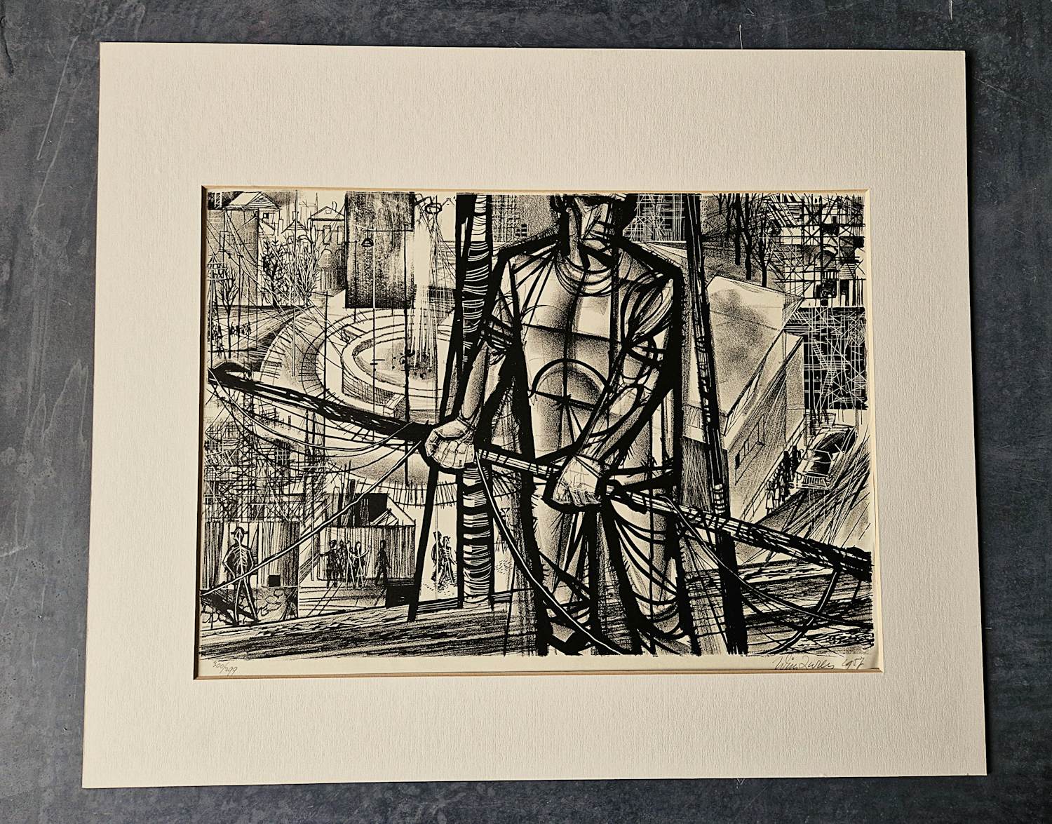 Buy Wim Zwiers - 1957 litho "Wederopbouw" + Litho expositie grafiek 1952 - kleine oplage (10)? Bid from 39!