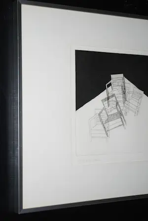 Anneke van der Mandele - Stoeltjes - ets - oplage 50 kopen? Bied vanaf 65!