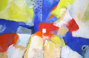 Philip Vencken - Olieverf op doek, Landcompositie (Groot) verkocht voor € 100!