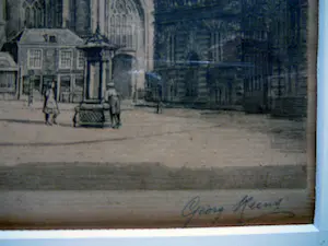Hendrik Seegers - Grote Markt Haarlem -lijnets circa 1930- kopen? Bied vanaf 35!