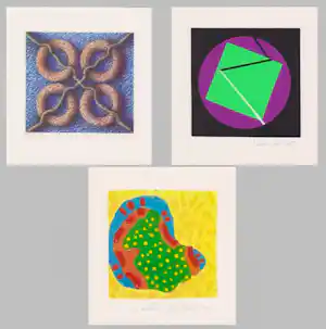 Bernhard Stuber - e.a: drie zeefdrukken (Quadro I, Geometrische Composities) | GRATIS VERZENDING kaufen? Bieten Sie von 35!