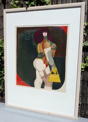 Richard Lindner - Woman with yellow handbag, litho (netjes ingelijst) kopen? Bied vanaf 300!