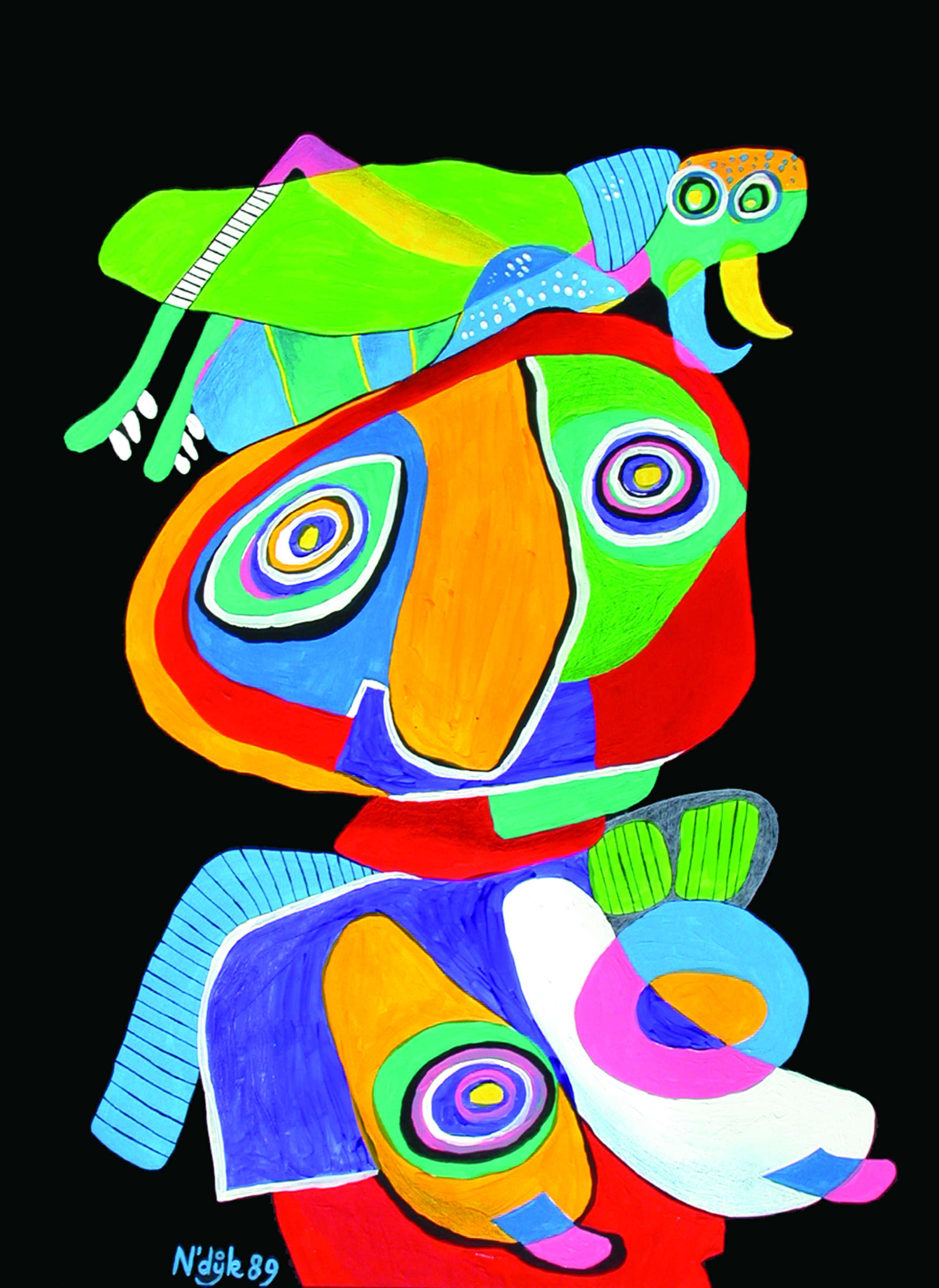 Peter Nieuwendijk - woman with grasshopper verkocht voor € 50!