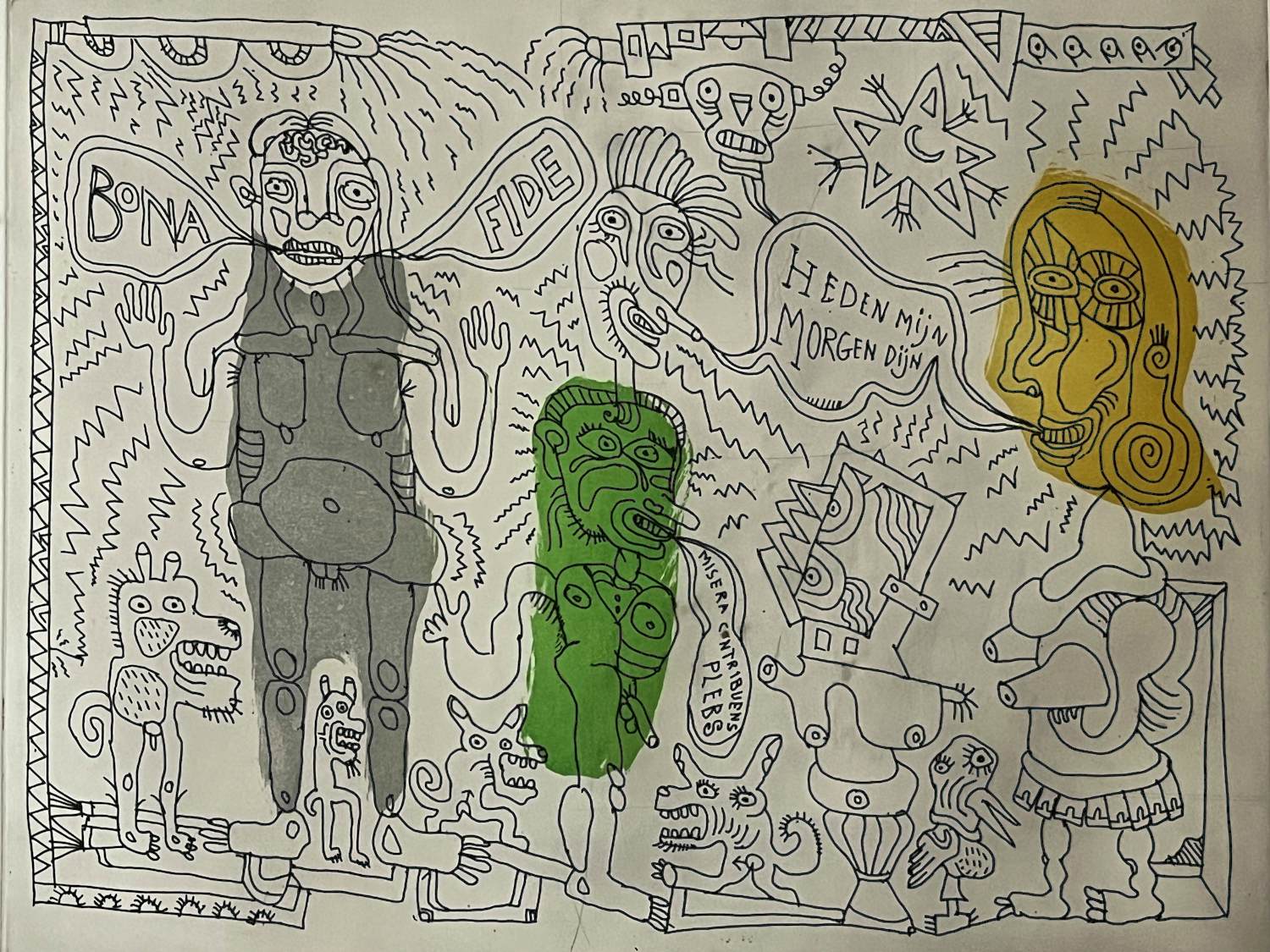 Lucebert - KLEURENETS/AQUATINT “HEDEN MIJN, MORGEN DIJN. verkocht voor € 222!