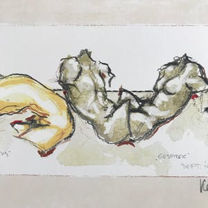 Kees Verkade - Zeldzame litho - 1997 - 'Omhelzing, de kus, gesprek, tors' - 18/50 kopen? Bied vanaf 165!