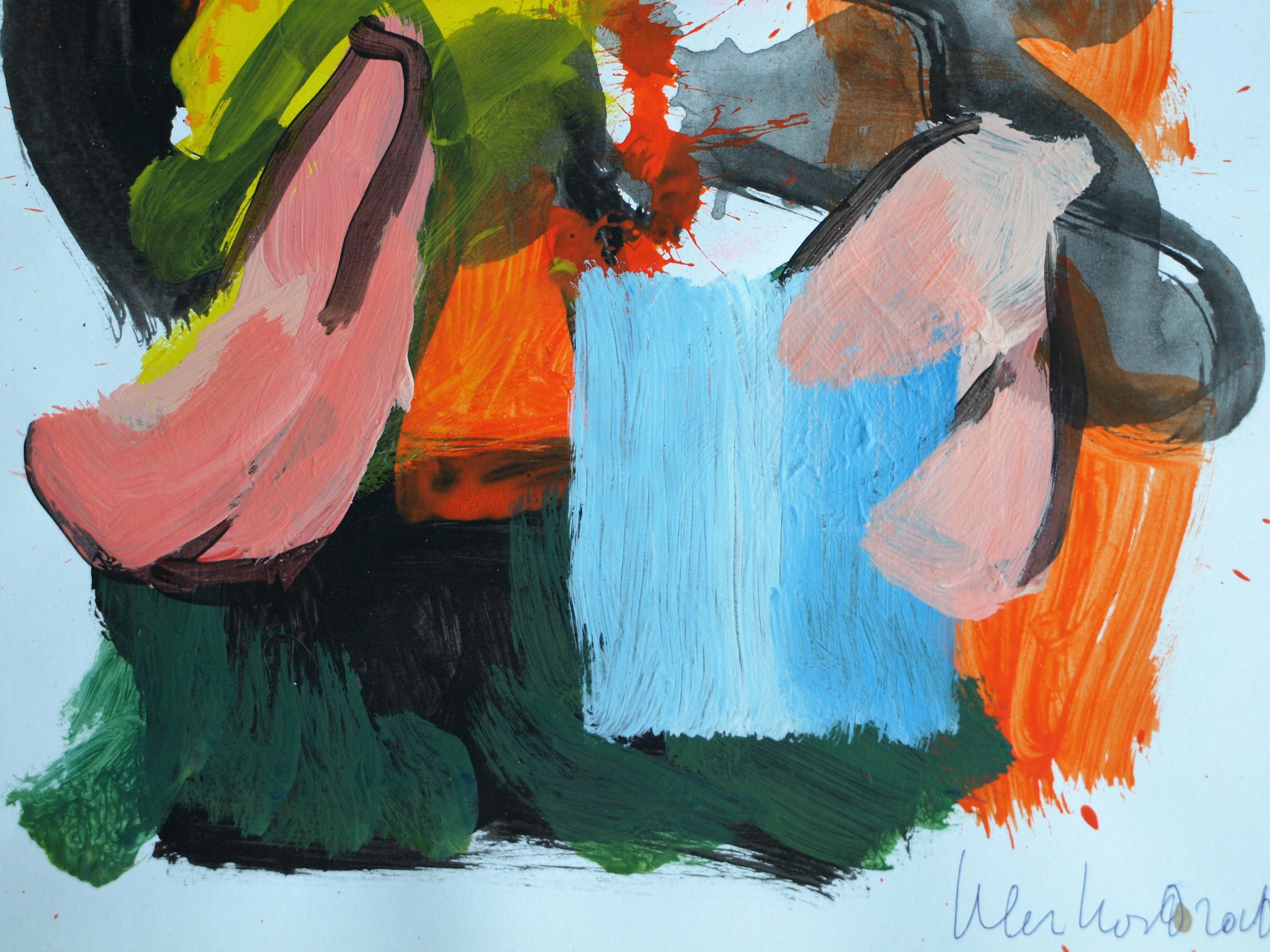 Peter Klashorst - Abstract landschap 4 - Acrylverf op papier - 2016 kopen? Bied vanaf 30!