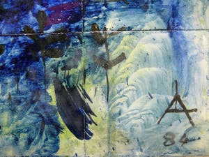 Niet of onleesbaar gesigneerd - Tegeltableau 'Wilde bloemen en vogels' -1984- kopen? Bied vanaf 10!