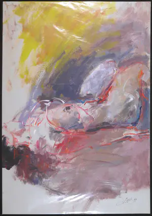 Franscz Witte - Gemengde techniek op papier, Liggend naakt (Groot) kopen? Bied vanaf 1!