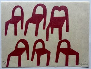 Klaas Gubbels - houtdruk ‘Les Chaises’ - 2000 - oplage X kopen? Bied vanaf 225!