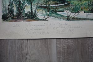 Jacques Mels - Aquarel van Jacques Mels: Panorama les baux - 1950 kopen? Bied vanaf 35!