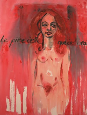 Sandrine Lambert - Olieverf op doek, Le pire c'est que c'est vrai - Ingelijst kopen? Bied vanaf 1!