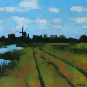 Willem Visser - Polderlandschap bij Reeuwijk kopen? Bied vanaf 90!
