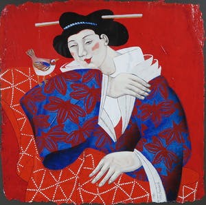 Ada Breedveld - Zeefdruk, Japonnaises VI - Ingelijst kopen? Bied vanaf 50!