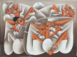 Jean Bruno Louisius - Zonder titel, figuren, gesigneerd kopen? Bied vanaf 50!