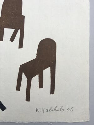 Klaas Gubbels - houtdruk op geschept papier - ‘Hongaars Kwartet’ - 2006 kopen? Bied vanaf 375!