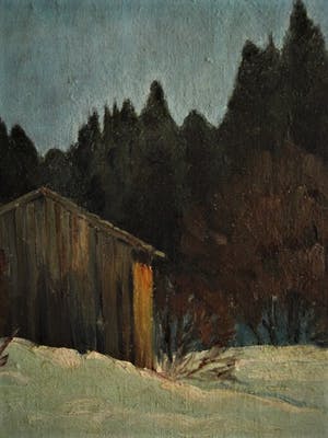 Niet of onleesbaar gesigneerd - omstreeks 1900 geschilderd olieverf "Winters landschap in avondlicht" kopen? Bied vanaf 10!