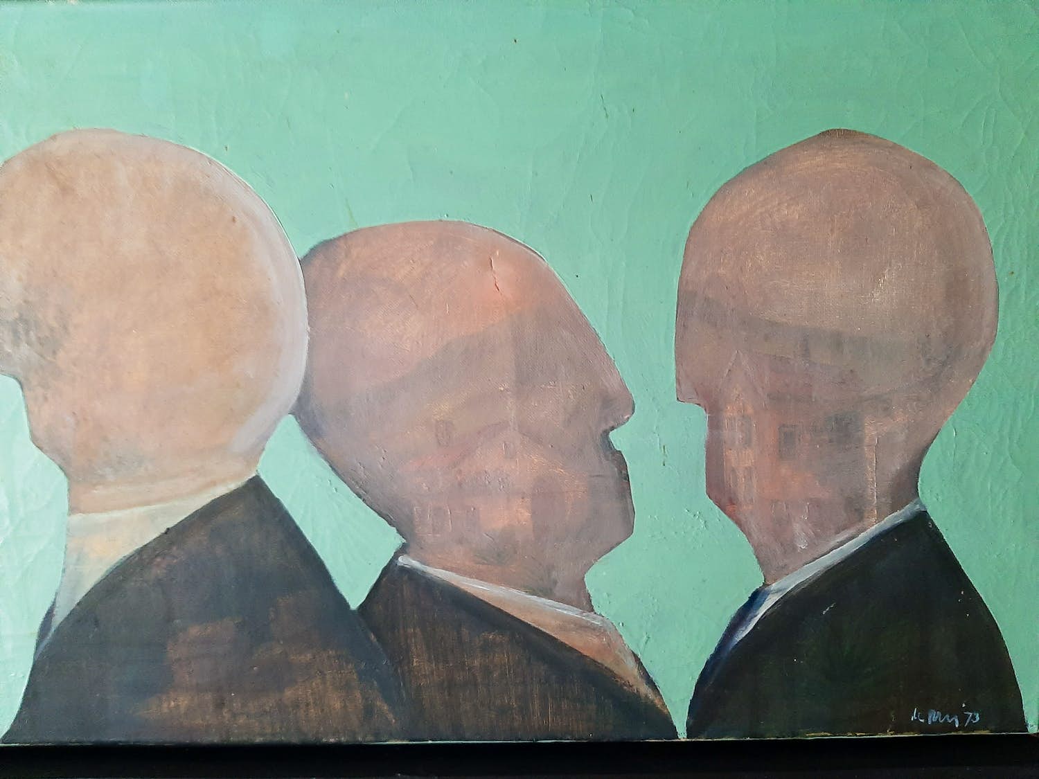 Leo de Jong - Converserende mannen verkocht voor € 200!