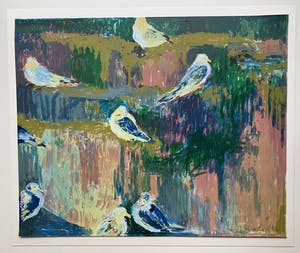 Ellie Slegten - kleurenlitho | 'Vogels' | 1994 kopen? Bied vanaf 50!