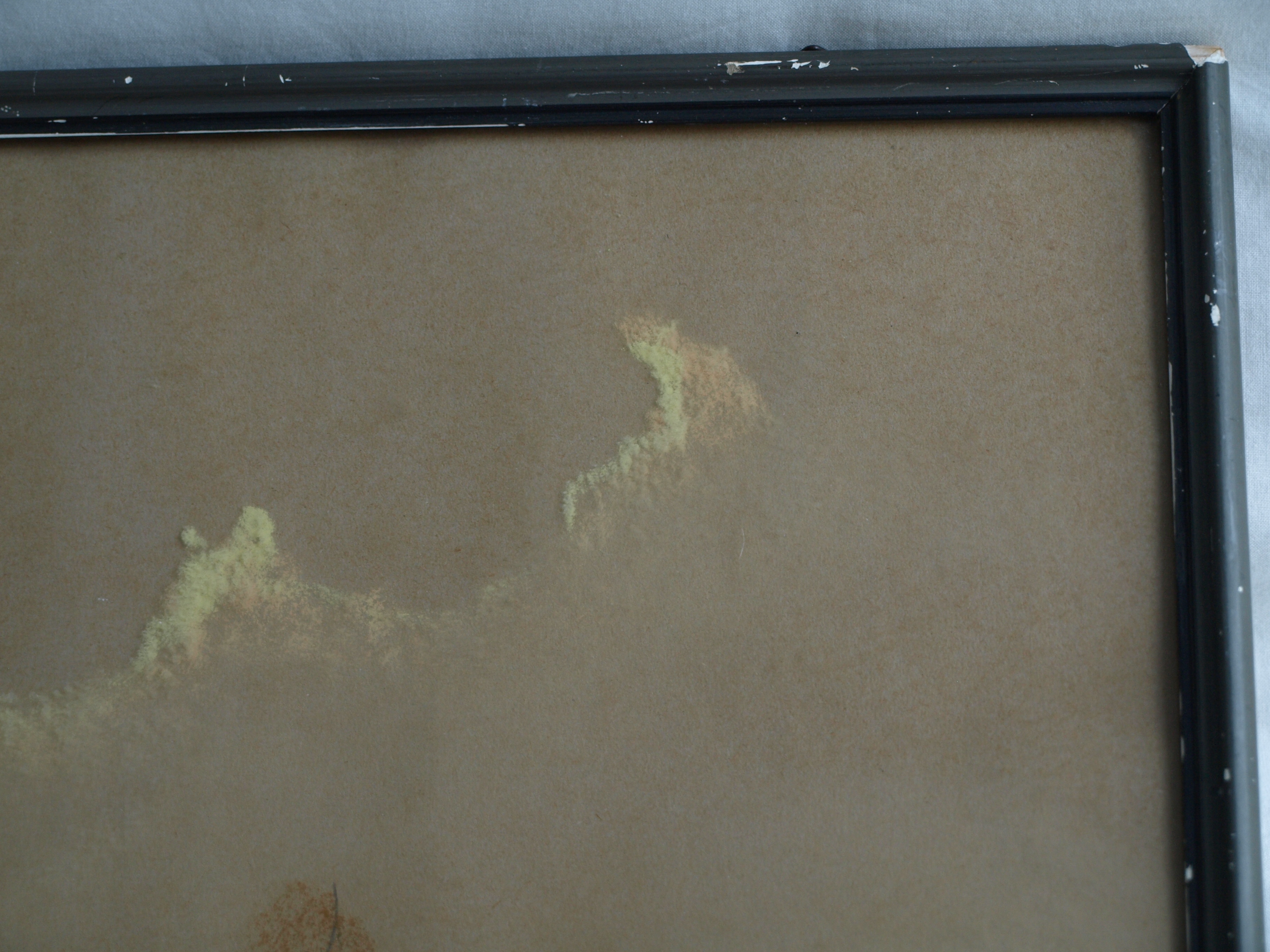 Niet of onleesbaar gesigneerd - Pasteltekening , Watergezicht – gesigneerd & ingelijst  kopen? Bied vanaf 1!