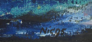 Frans Nicolai - Olieverf op doek, Abstracte compositie - Ingelijst kopen? Bied vanaf 100!