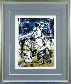 Asger Jorn - Litho uit Die Geschichte vom teuren Brot - Ingelijst verkocht voor € 1!