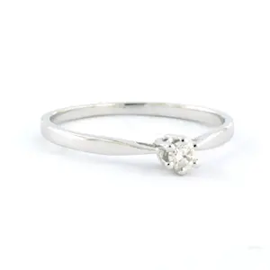 18k wit gouden solitair ring met briljant geslepen diamant 0.09 ct - rm 16.5 kopen? Bied vanaf 165!