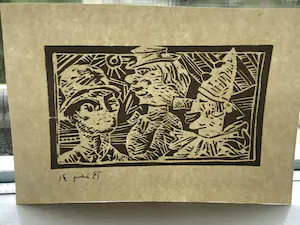 Herman Bieling - Twee kleine houtsneden kopen? Bied vanaf 30!